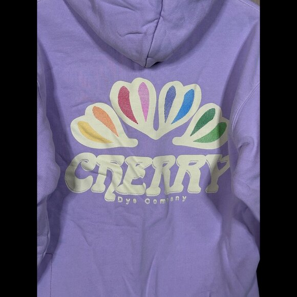 Cherry Los Angeles Hoodie XS Adults Purple Double Knit Fleece Drawstring Waist - Picture 2 of 11